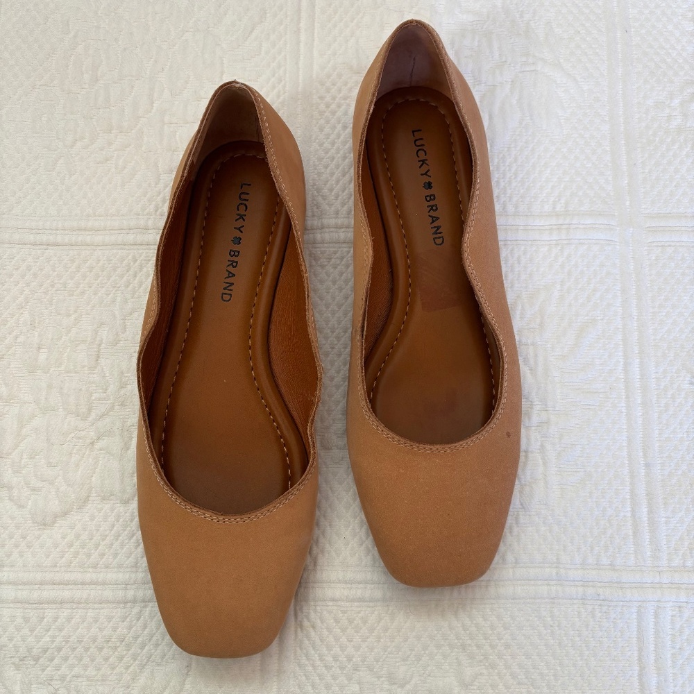 Lucky Brand Suede Ballet Flats Sz 8.5/M/39